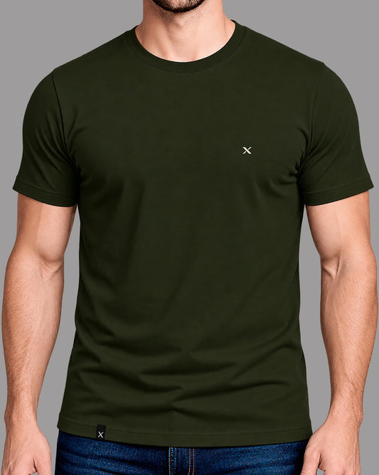 Polera básica - Verde Militar Oscuro