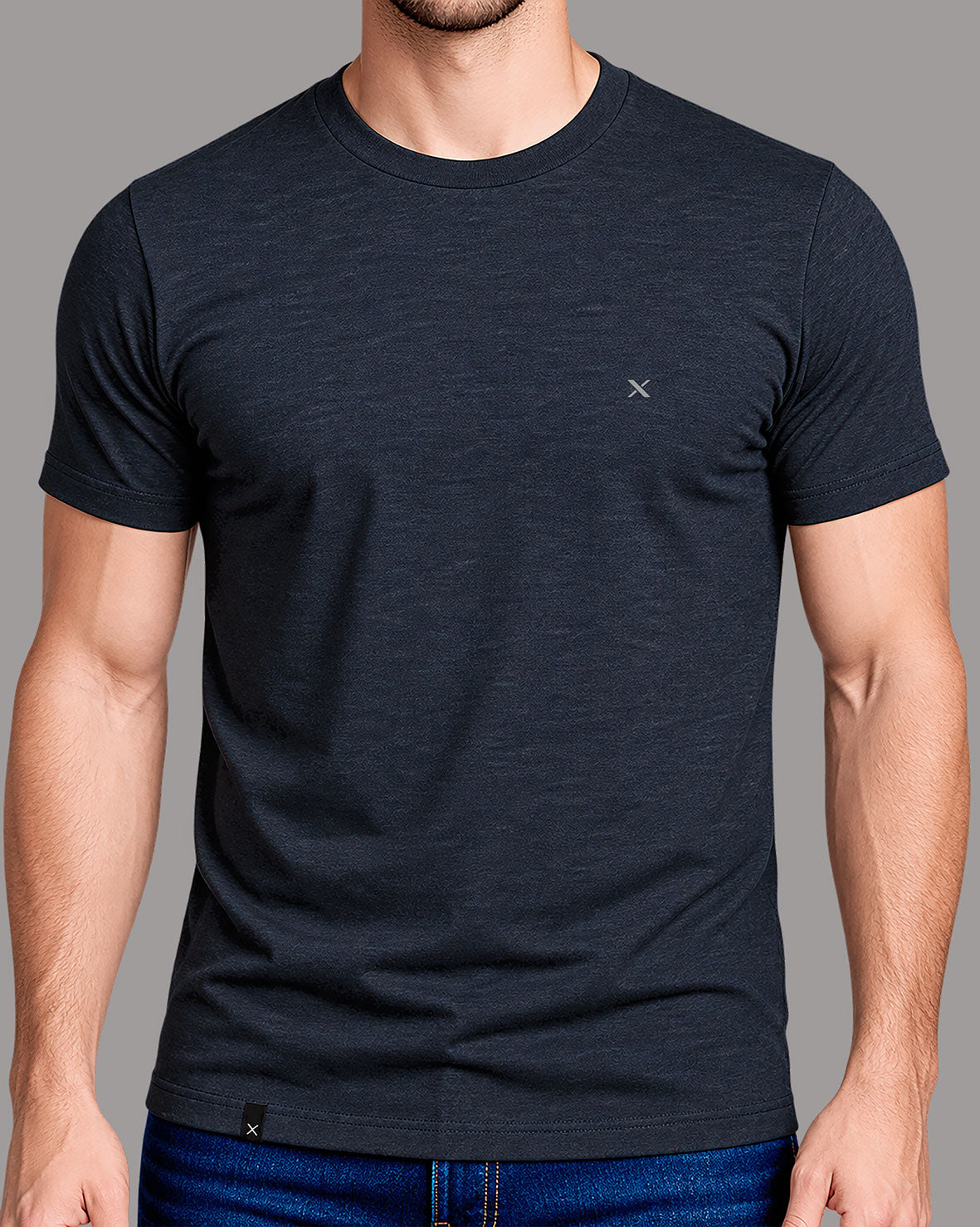 Polera básica - Marino Jaspeado