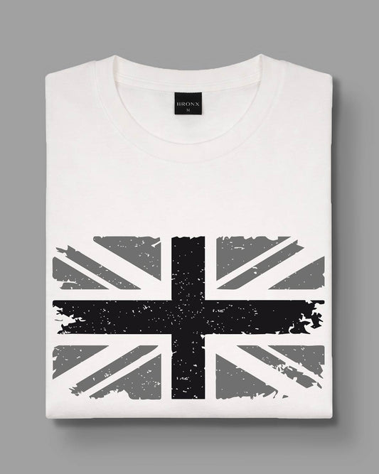 Polera Bandera Inglaterra - Blanco Perla