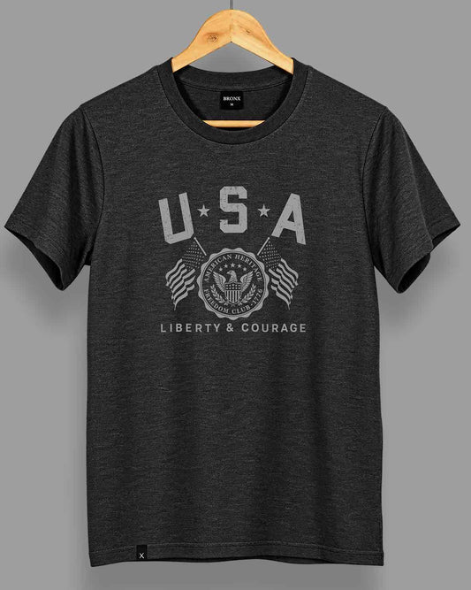 Polera USA - Negro Jaspe