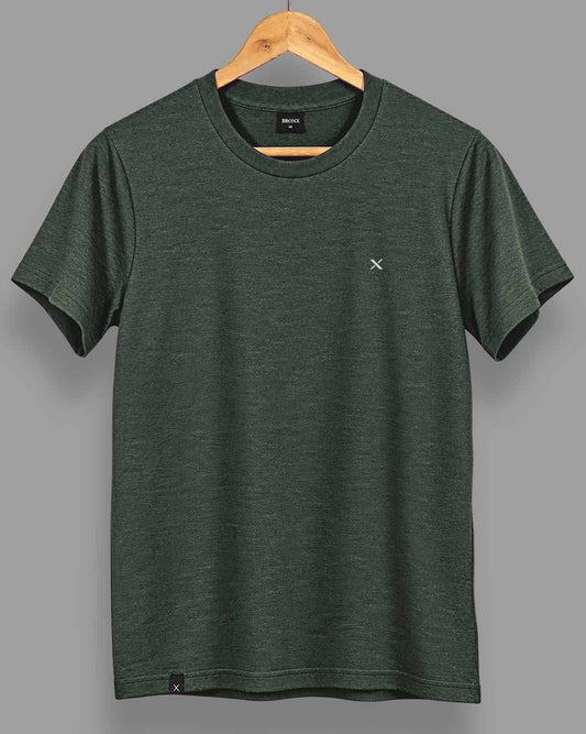 Polera básica - Verde Jaspeado