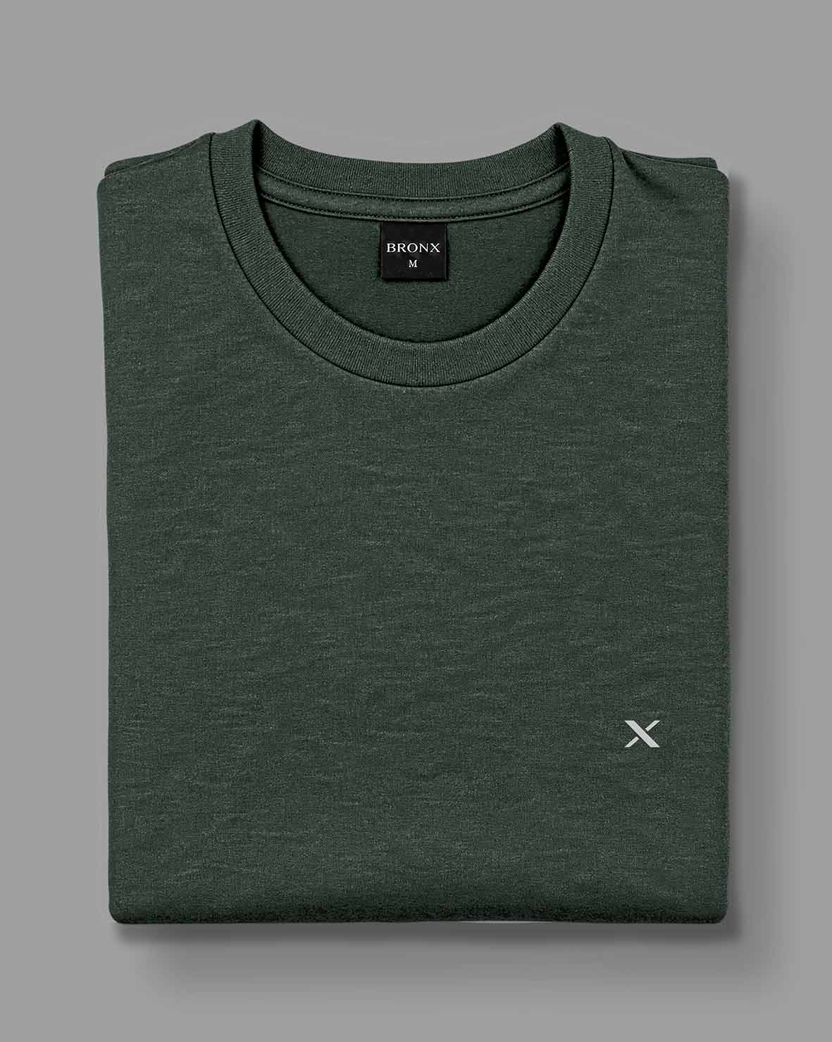 Polera básica - Verde Jaspeado
