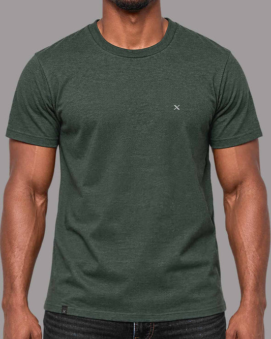 Polera básica - Verde Jaspeado