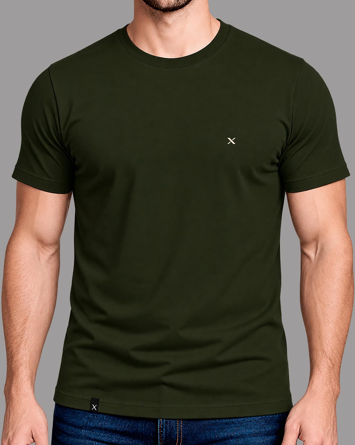 Polera básica - Verde Militar Oscuro