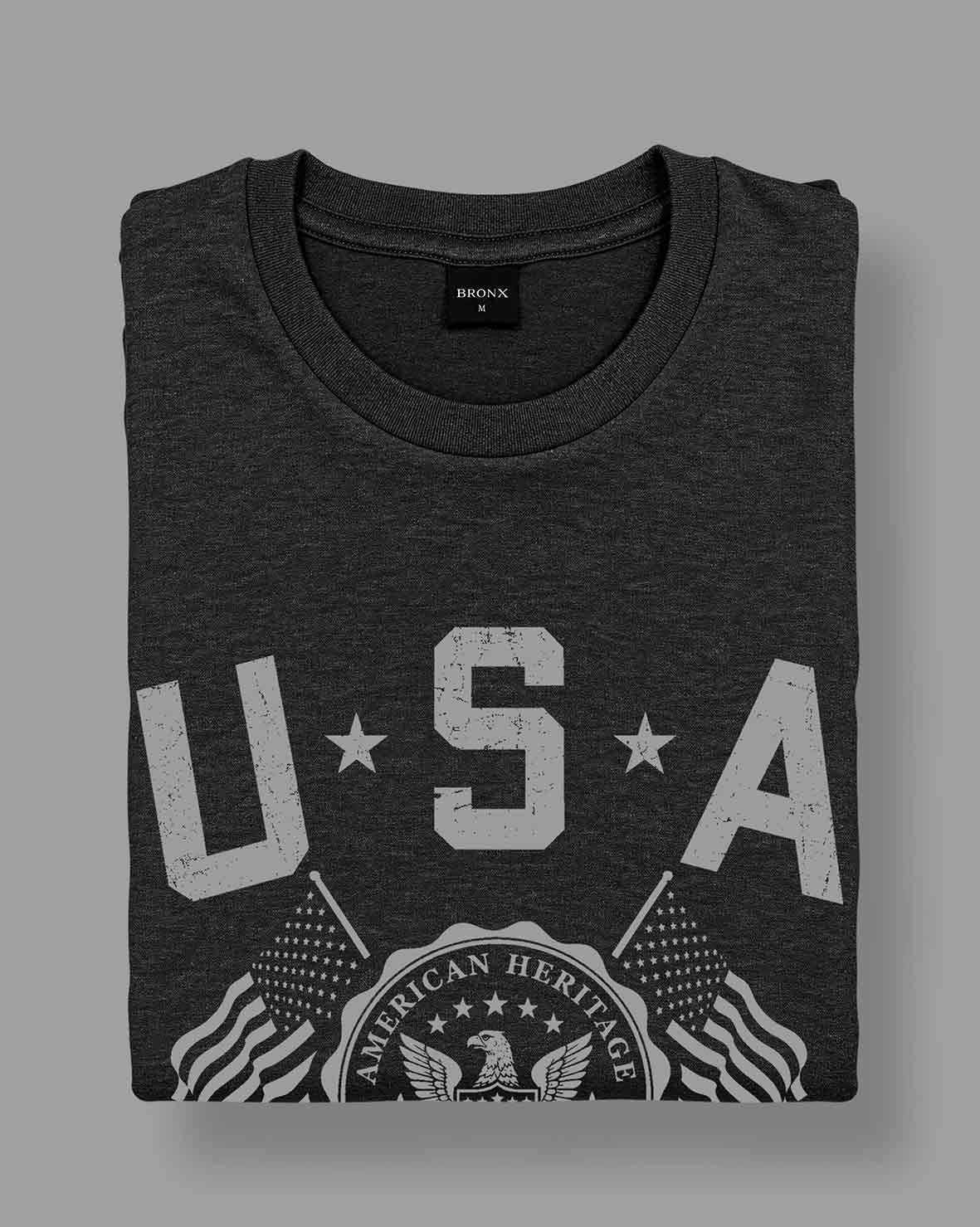 Polera USA - Negro Jaspe