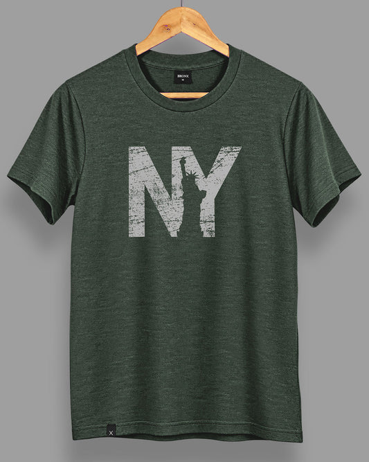 Polera NY - Verde Jaspeado Oscuro