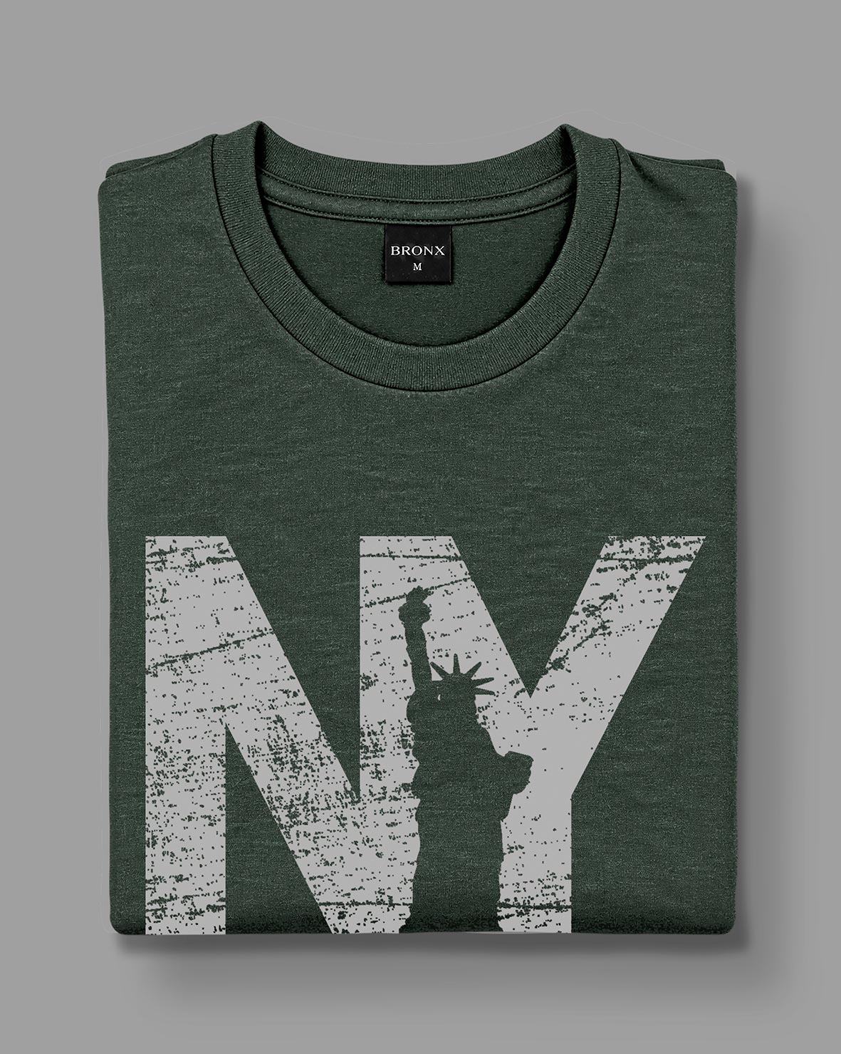 Polera NY - Verde Jaspeado Oscuro