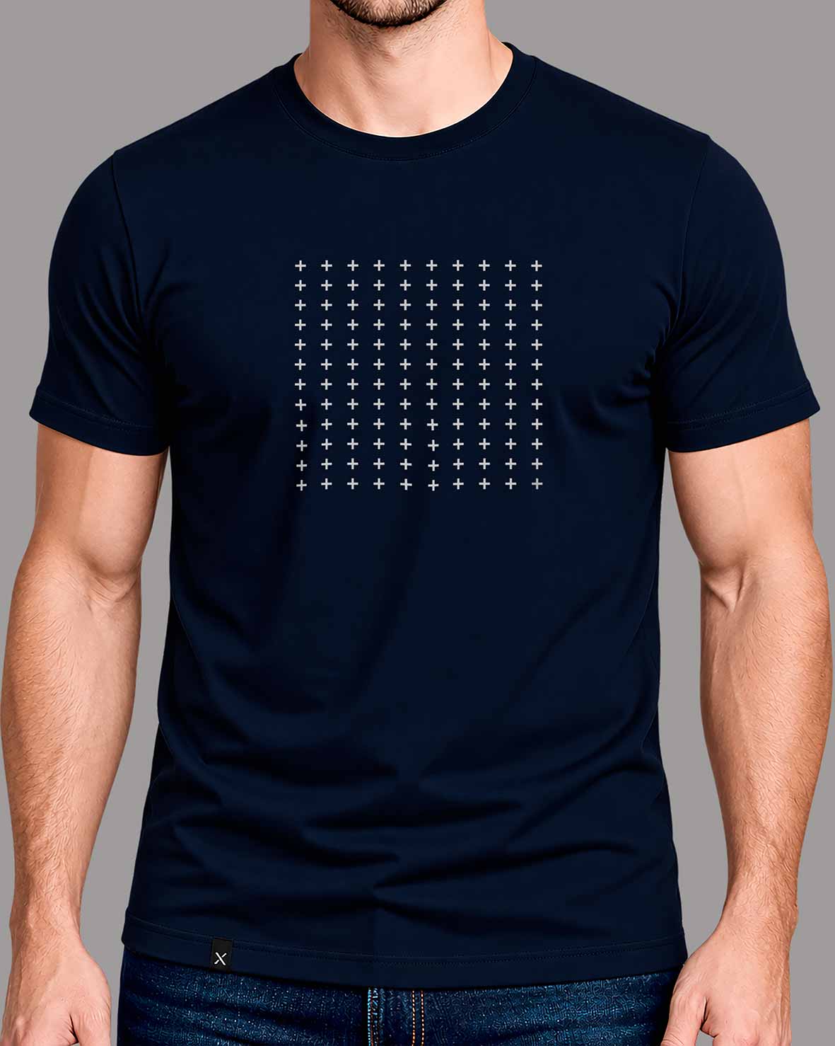 Polera Grid - Azul Marino