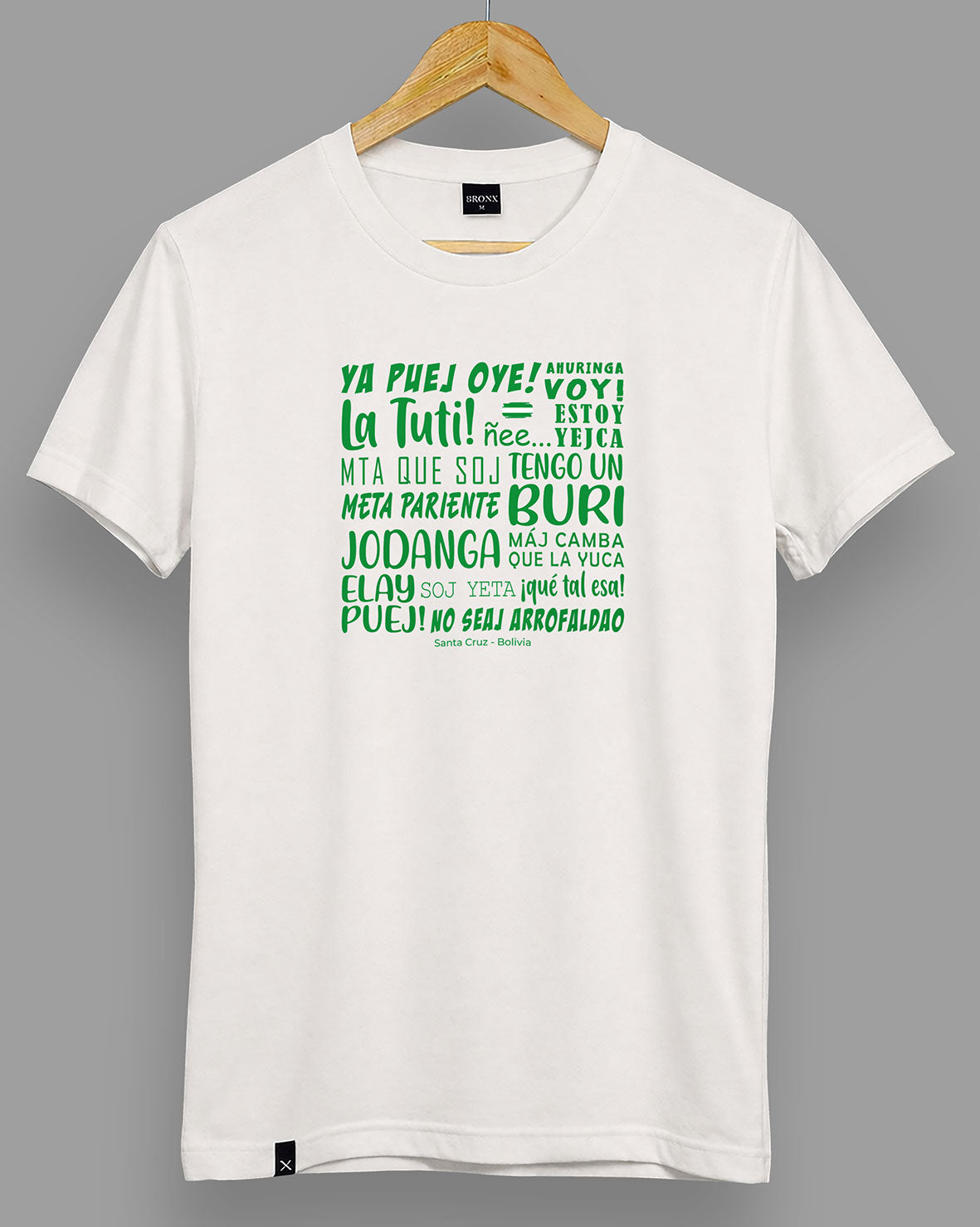 Polera Frases de Santa Cruz - Blanco Perla