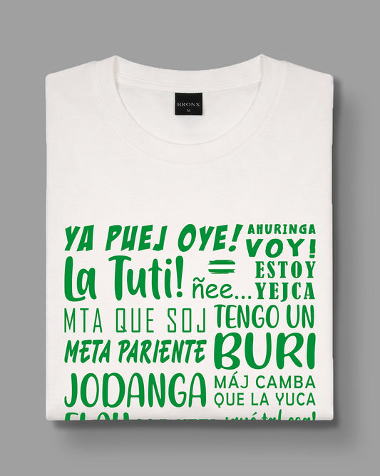 Polera Frases de Santa Cruz - Blanco Perla