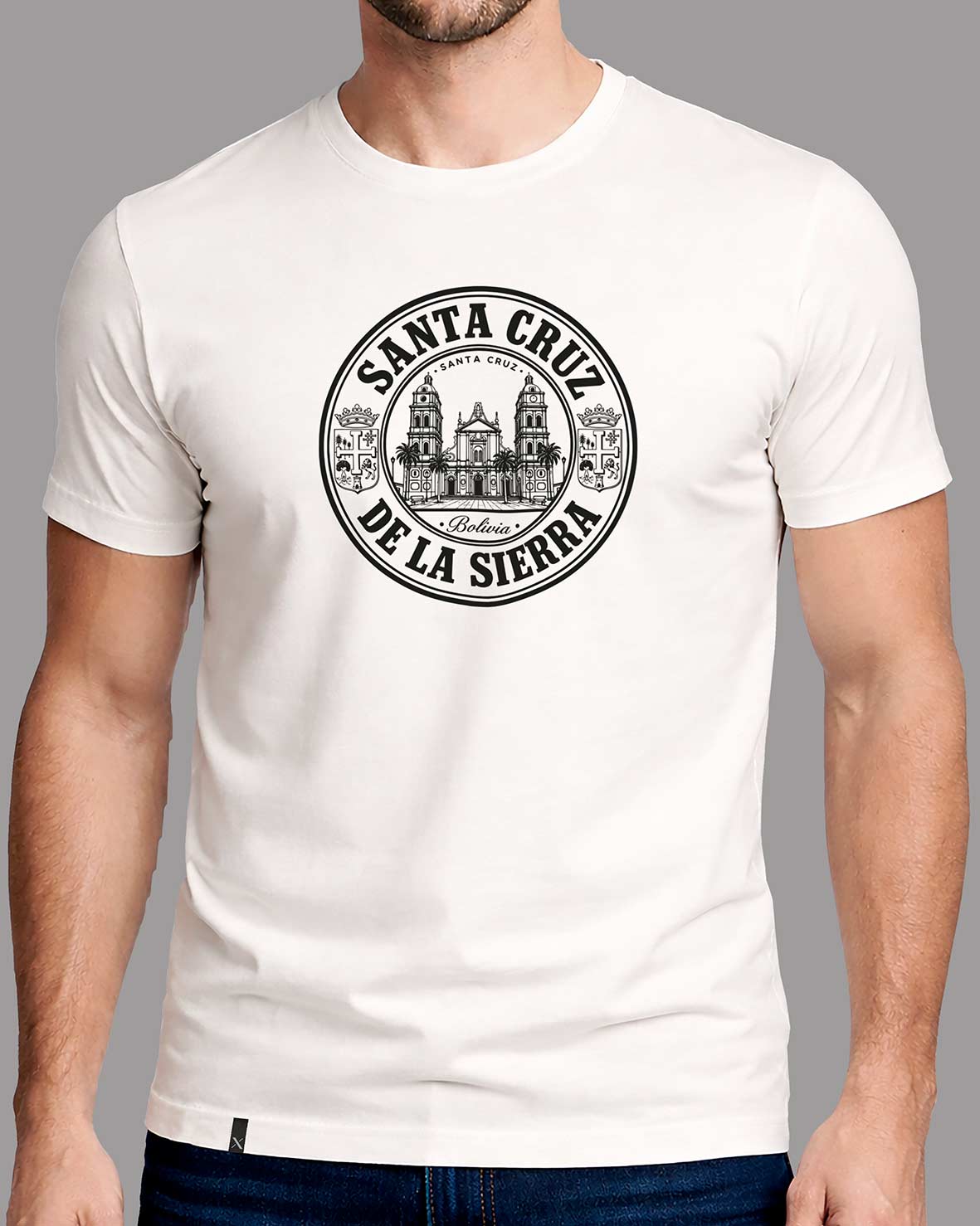 Polera Sello de Santa Cruz de la Sierra - Blanco Perla